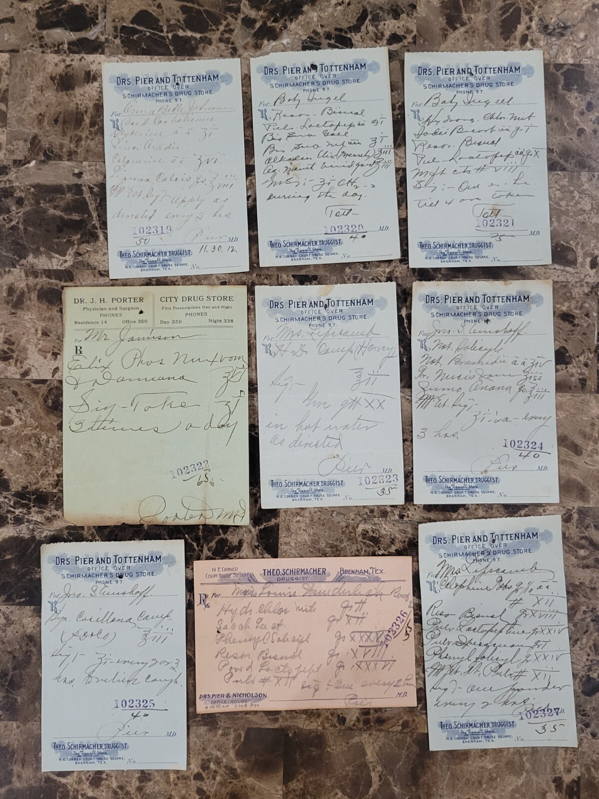 100 antique prescriptions (1912): Opium, Poppy, Dionin, Codeine & Anodyne