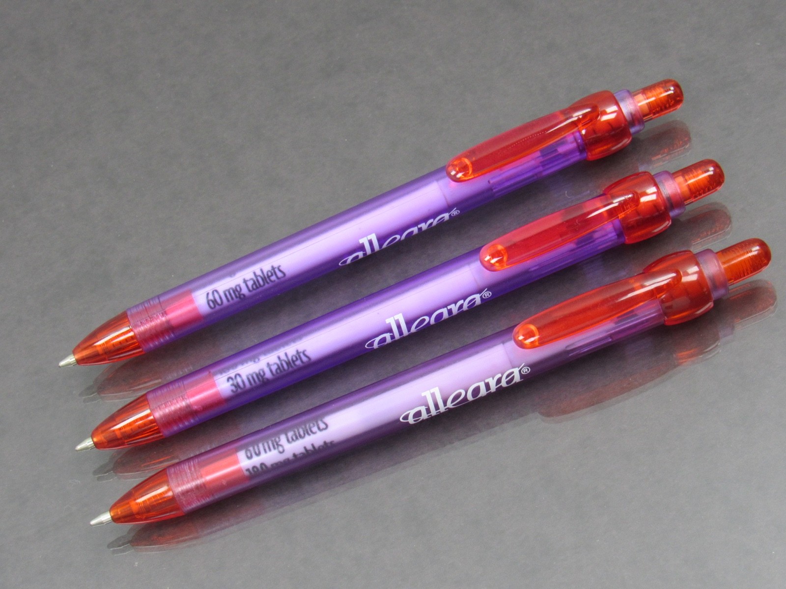 Allegra PENS Drug Rep Pharmaceutical Promo Rotating Barrel Lot of 3 Dry Ink