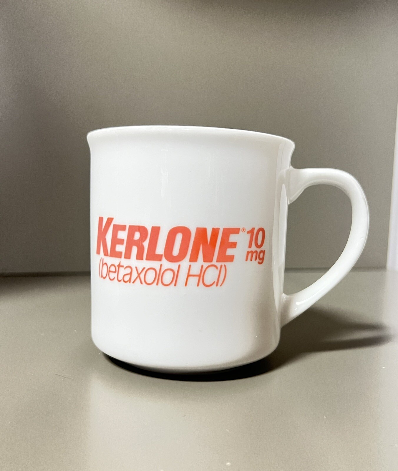 VTG Pharmaceutical Promo Mug Kerlone Betaxolol Ceramic Mug Heart Tiger EUC