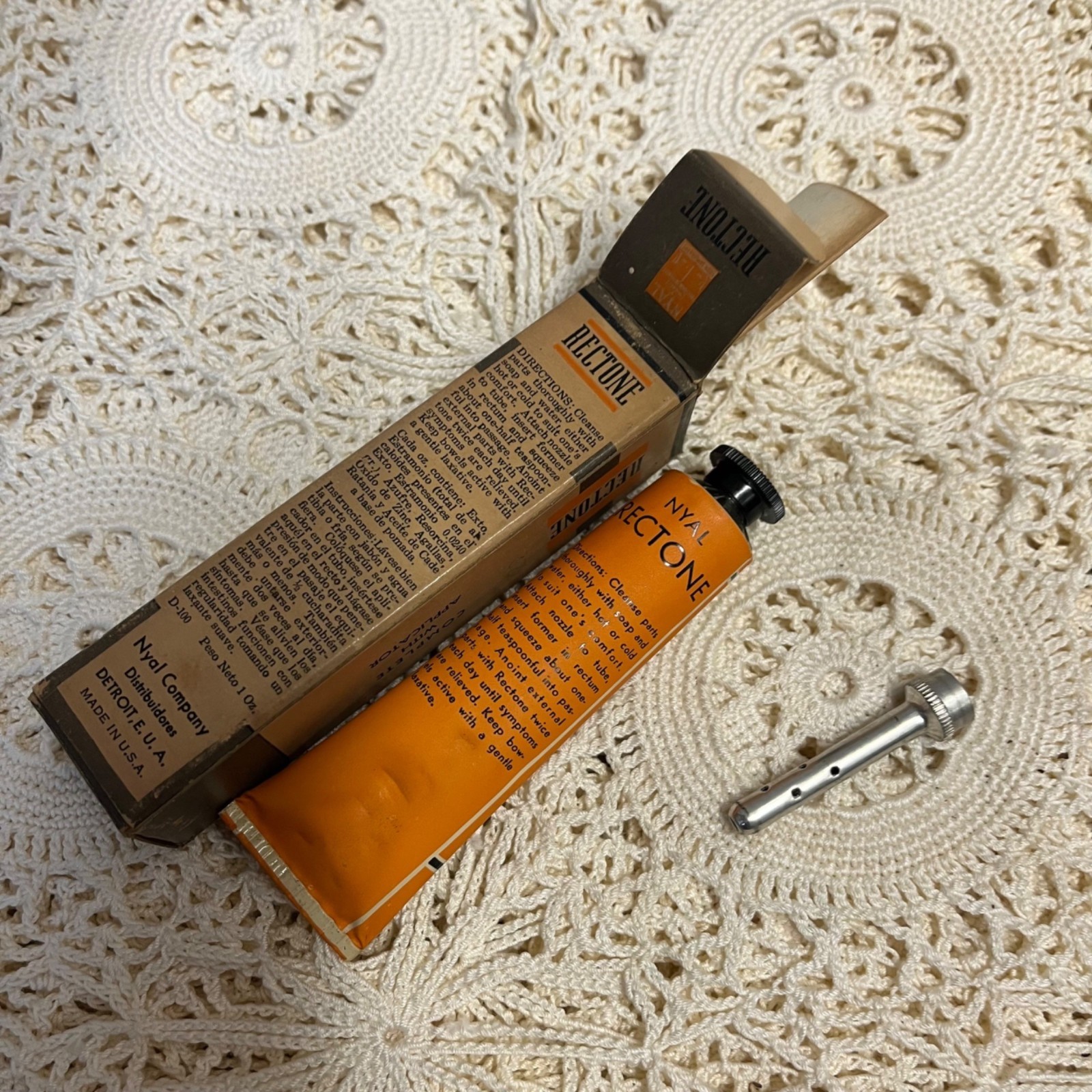 Vintage Nyal Rectone w/ Applicator Medicine Pharmacy NOS Box Detroit MI