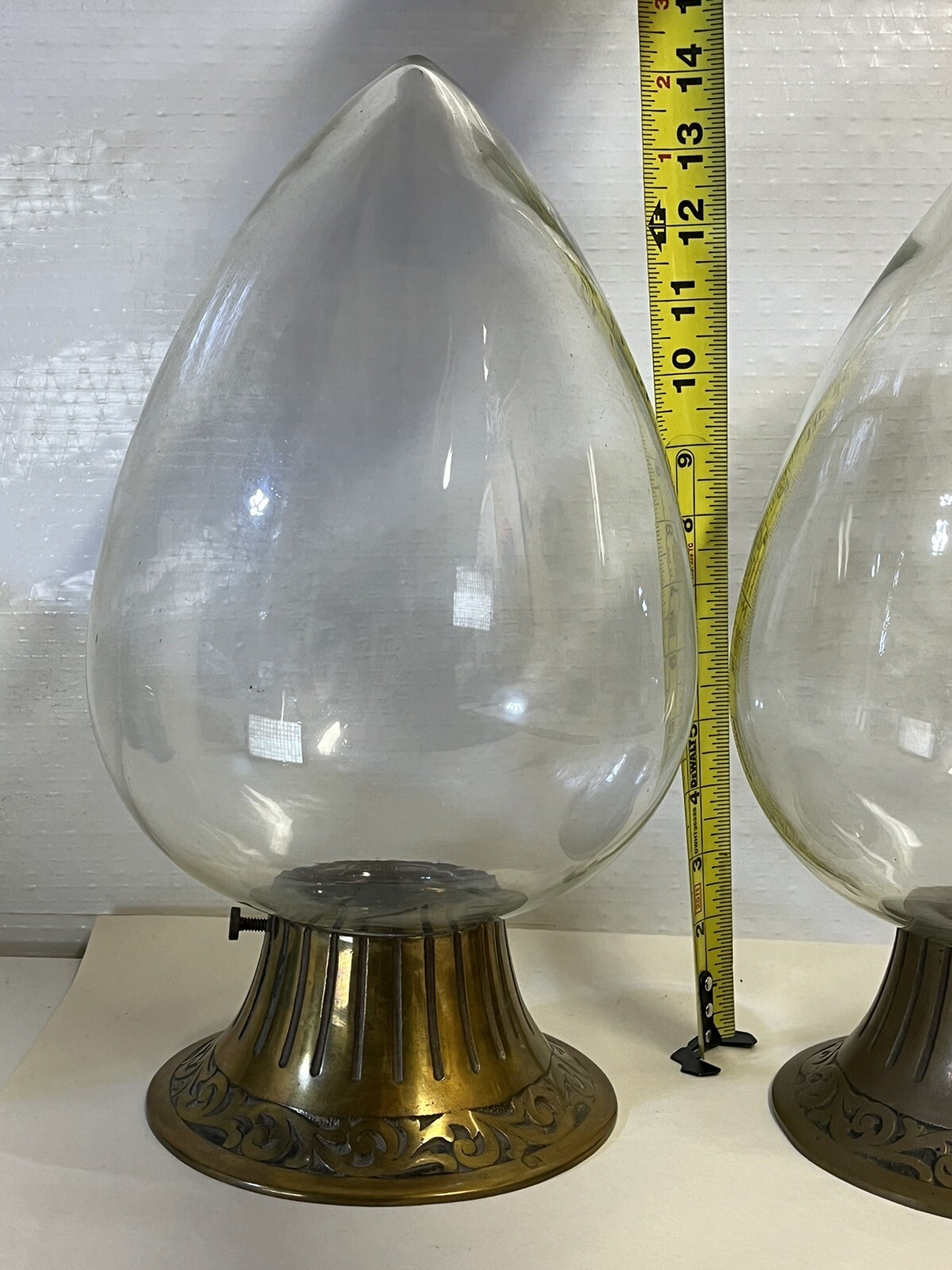 2 Antique Apothecary Pharmacy Advertising Show Globes Brass Collar Dorin Sellers