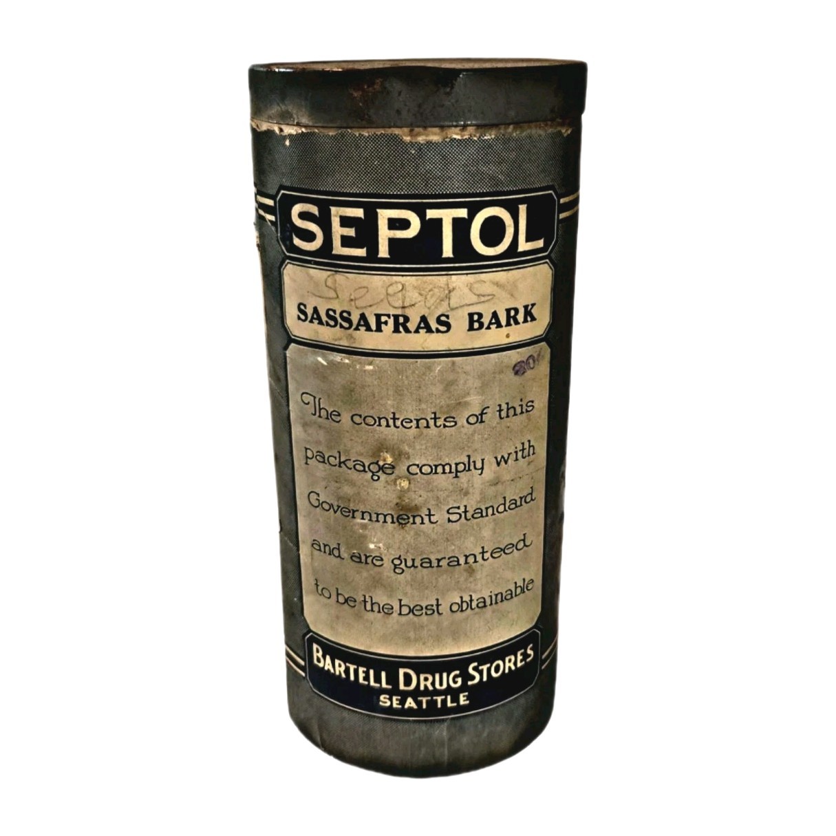 Vintage Septol Sassafras Bark Tin Bartell Drug Stores Seattle Apothecary