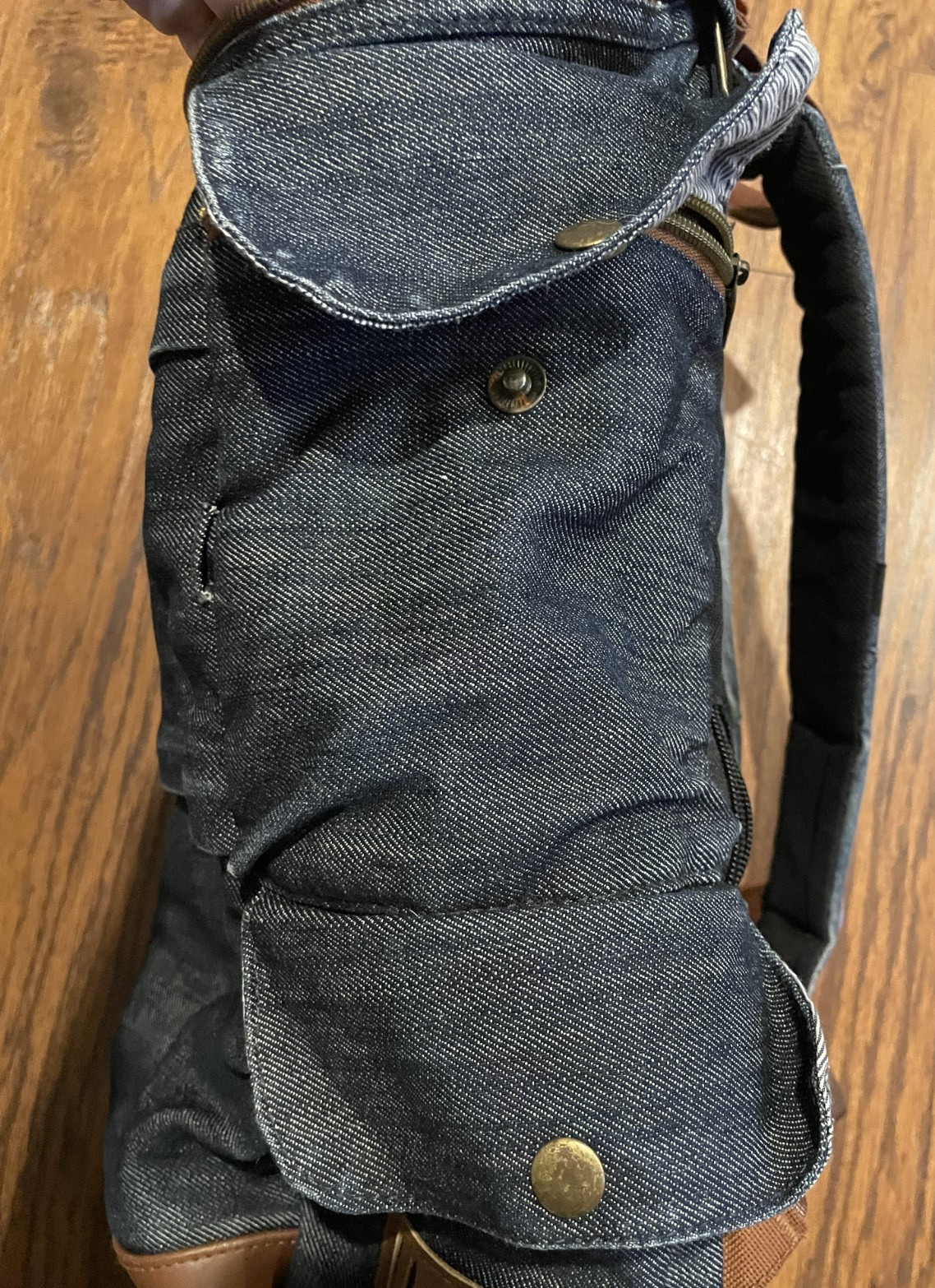 Vintage Akermes Pharmaceutical Drug Rep Promotional Backpack Denim Logo Blue