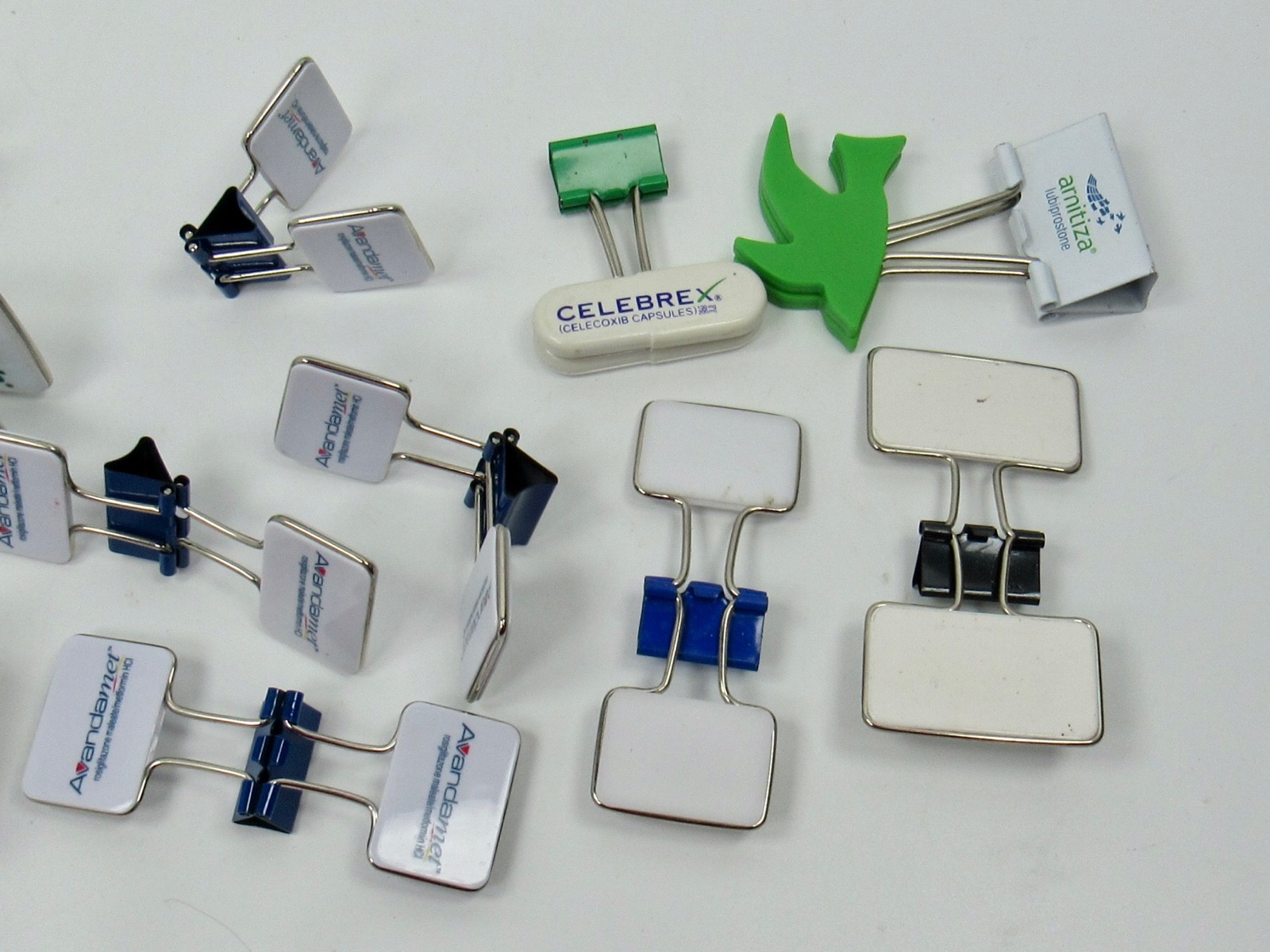 Namenda Avandamet Amitiza Zyrtec Binder Clips Drug Rep Pharmaceutical Lot of 12