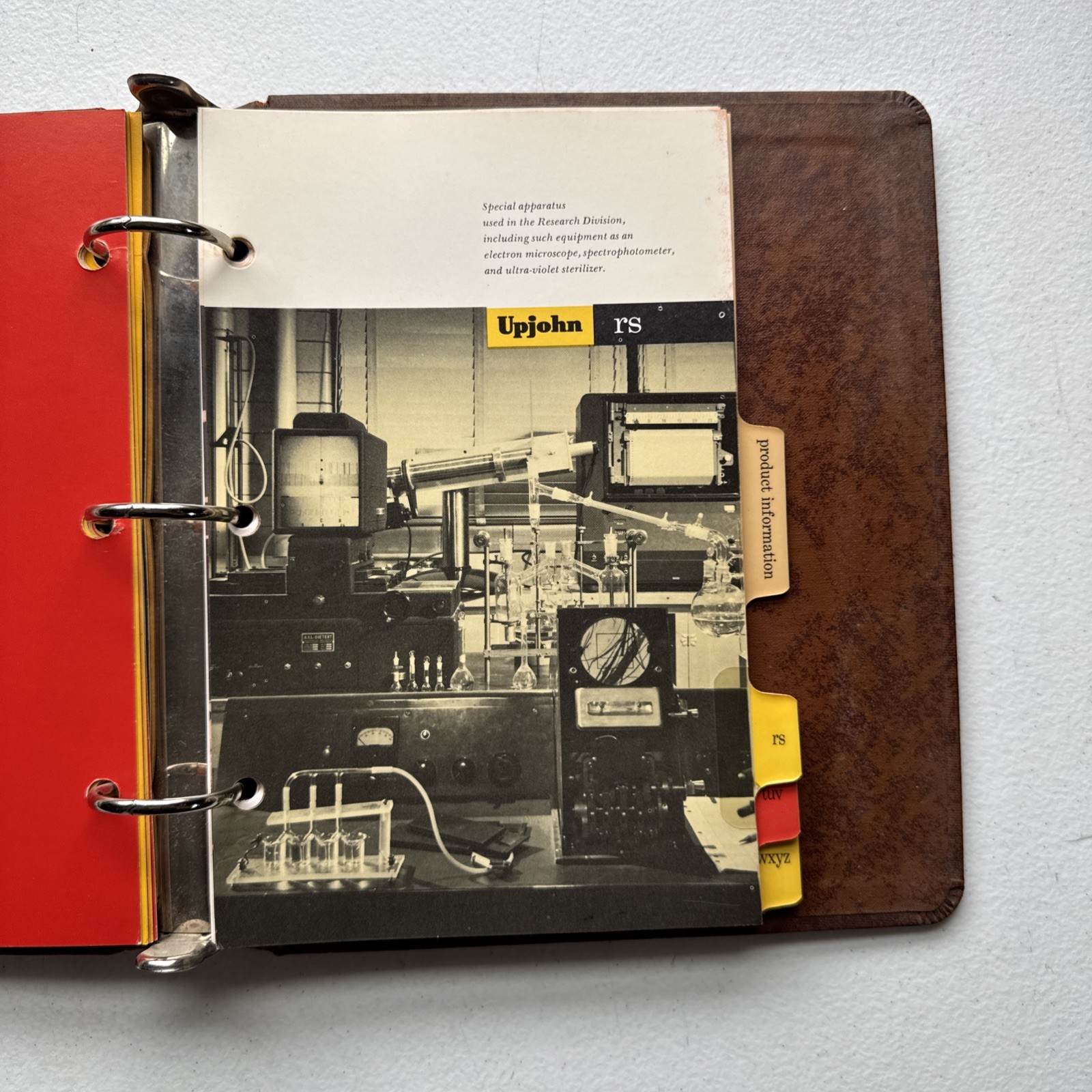Vintage 1971 Upjohn Company Binder With Pharmaceutical Product Info