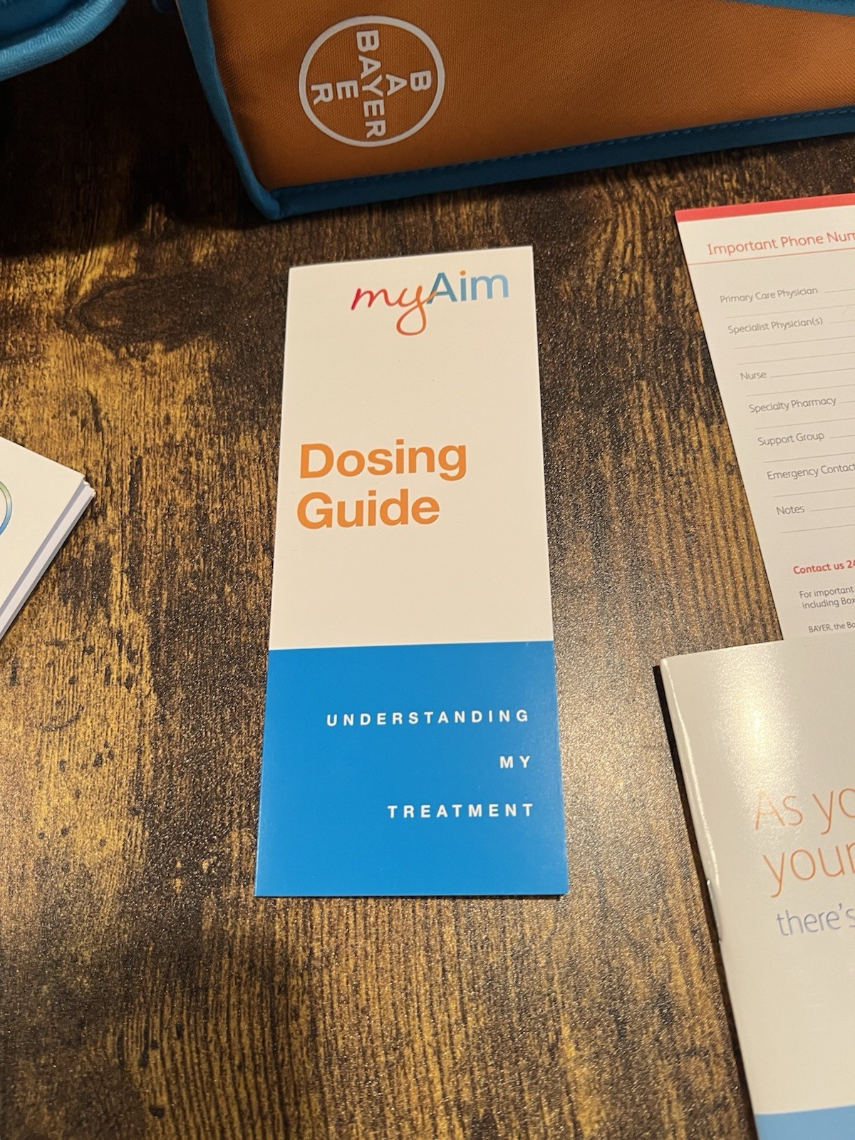 Pharmaceutical Bayer AIM Drug Rep Promo MEDICINE Bag Pill Organizer Booklets