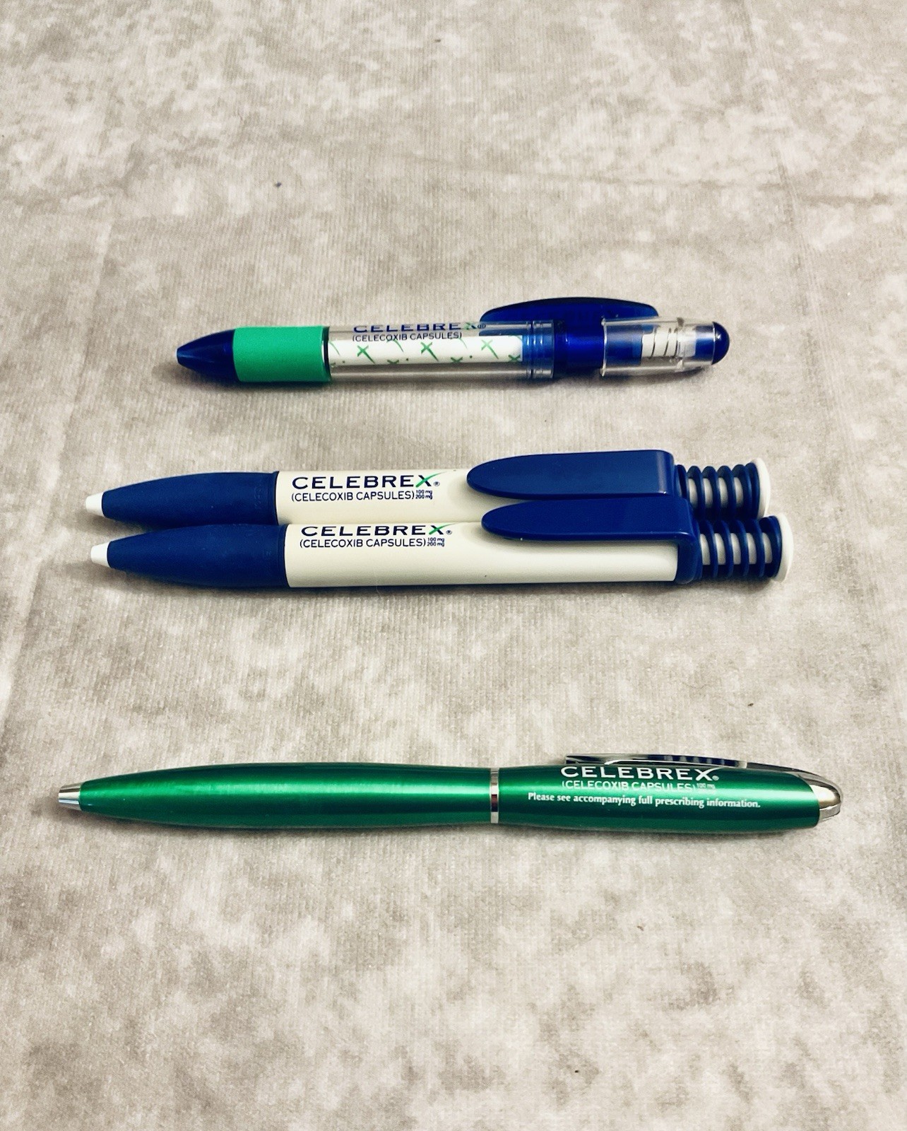 CELEBREX PHARMACEUTICAL REP PENS RETRACTABLE ASSORTED LOT OF 4