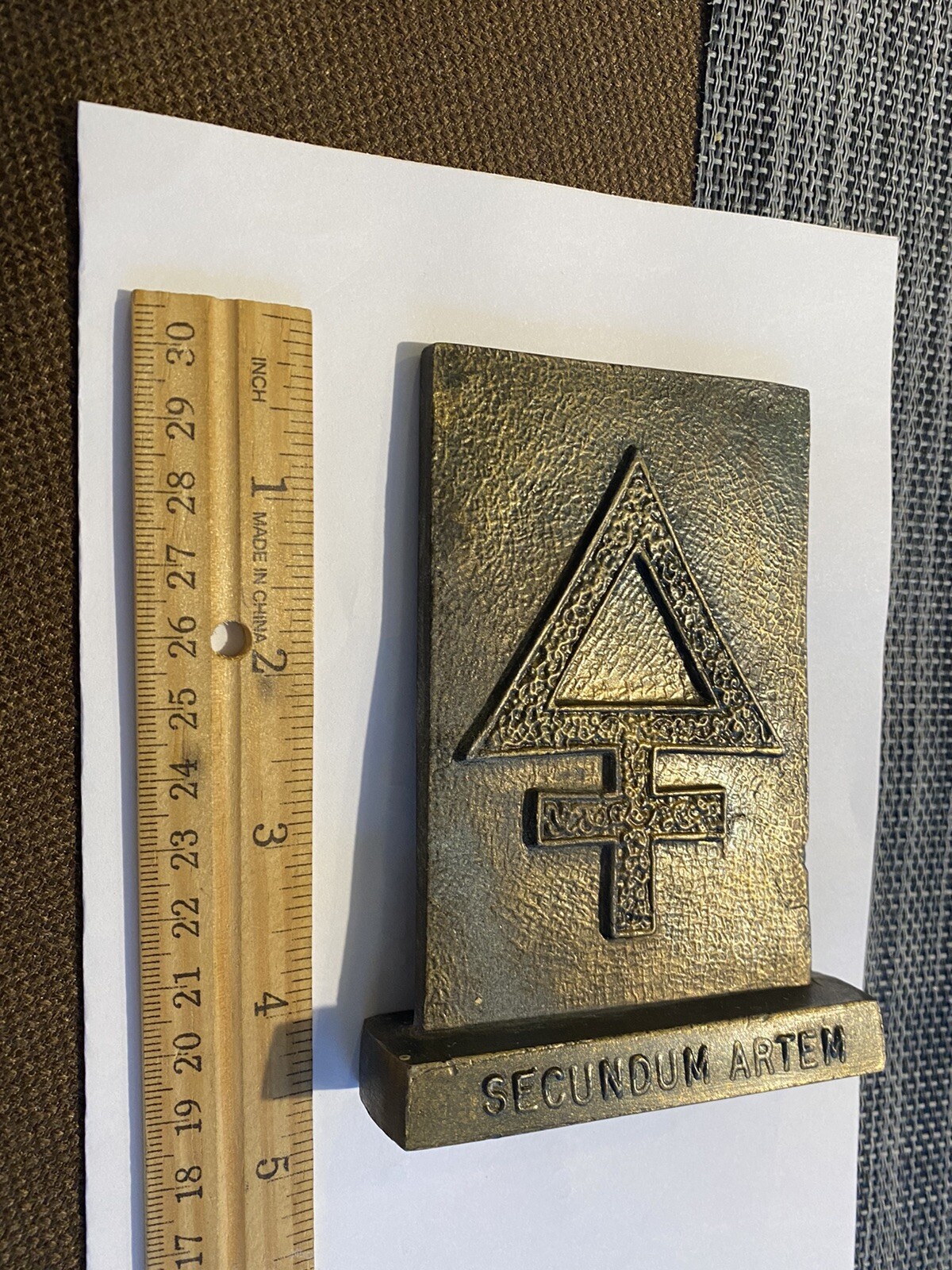 1981 Secundum Artem Tinactin Metal Paperweight Pharmacy RX Drugstore