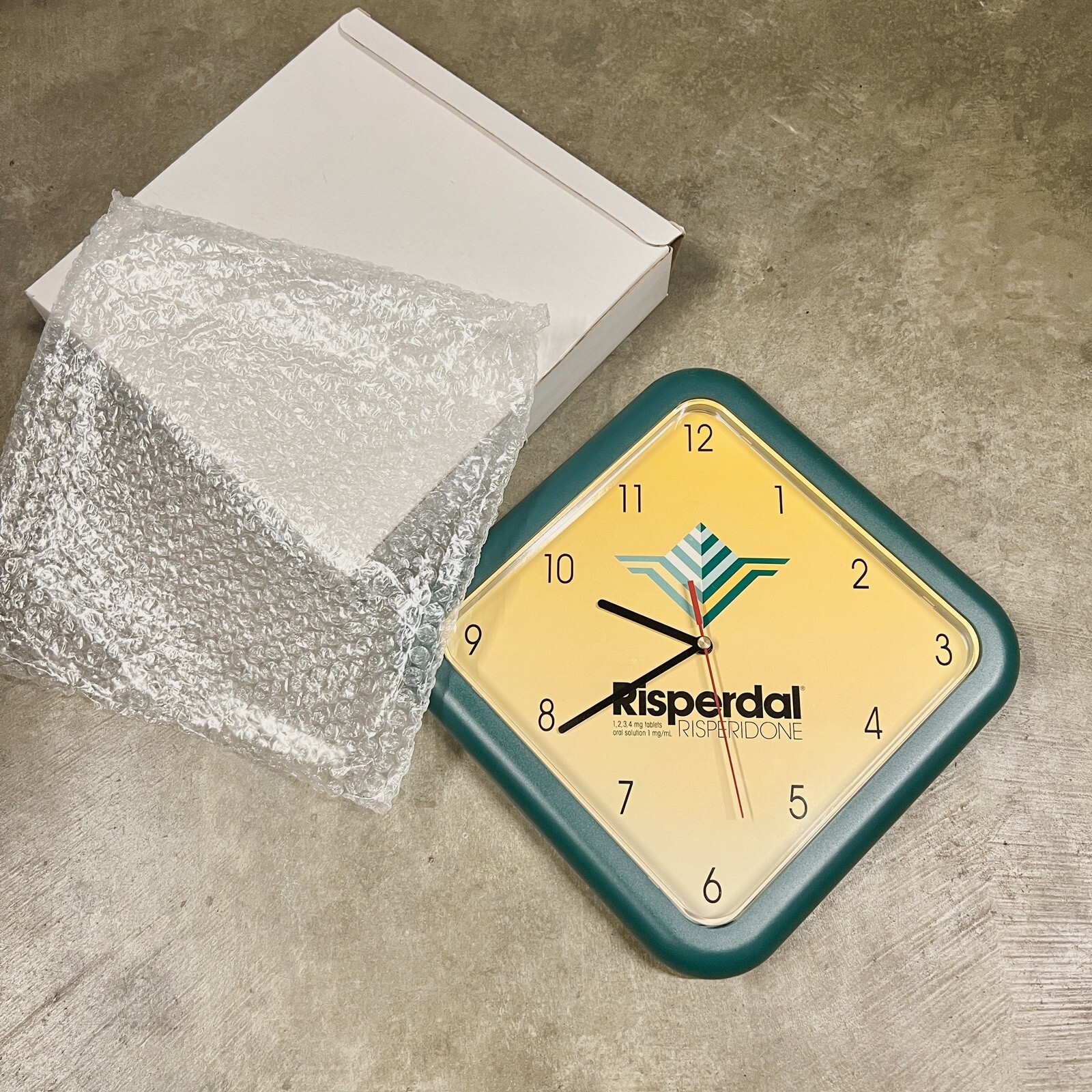 Risperdal Risperidone RARE Drugs Clock Pharmaceutical Drug Rep Advertising VTG
