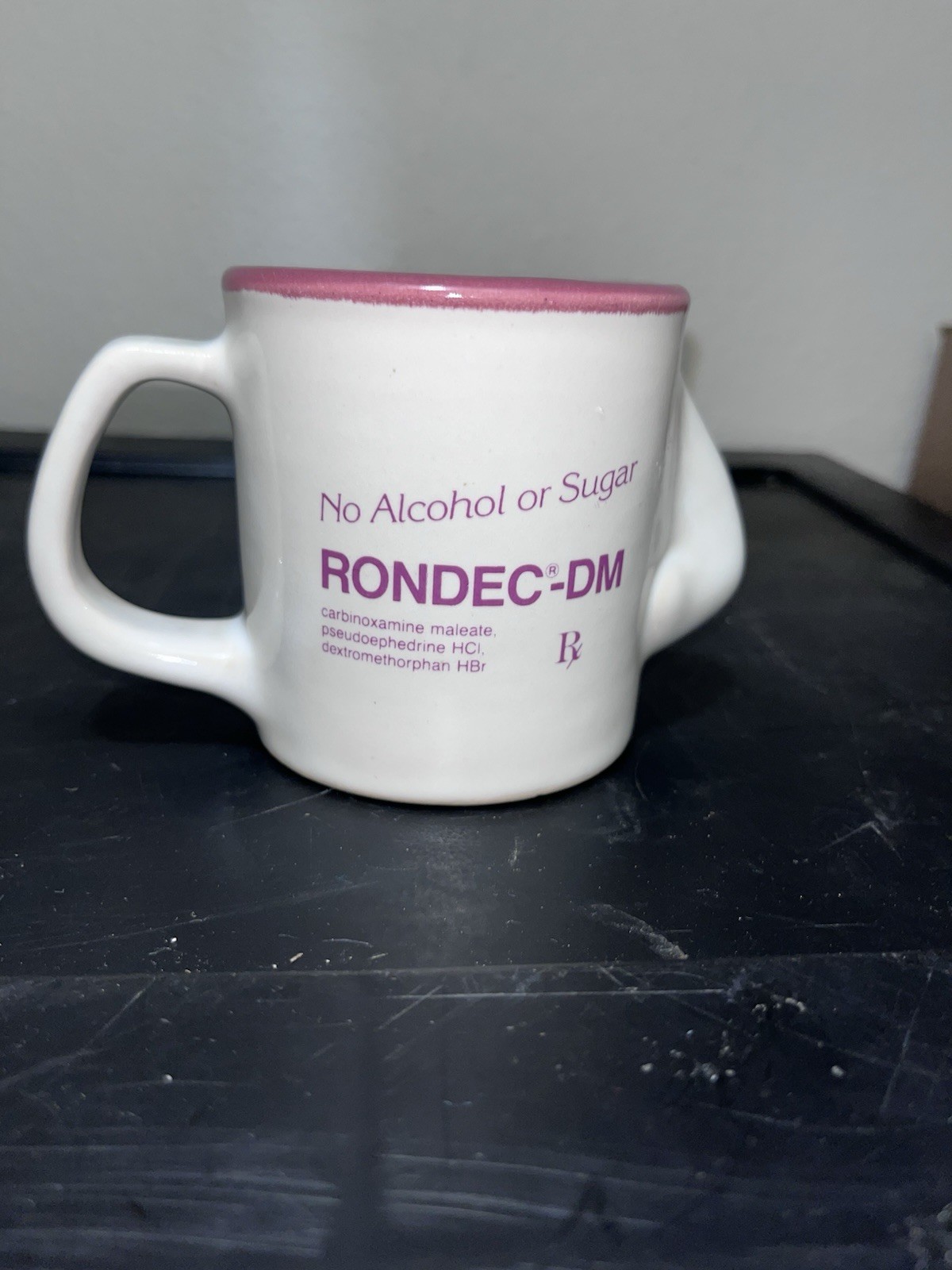 RONDEC-DM Pharmaceutical Collectible Mug Grape-Tasting Cough Relief White Purpl…