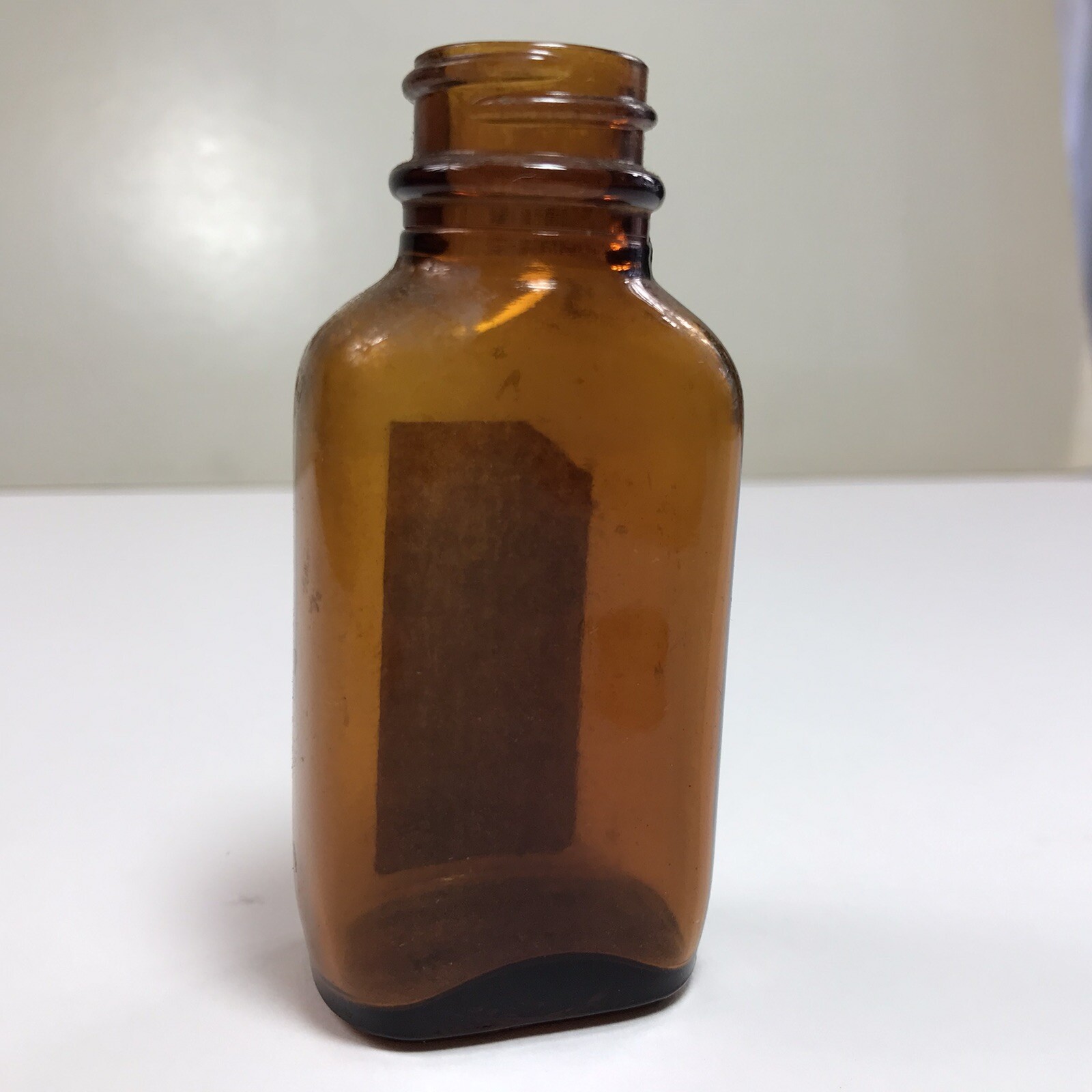 VINTAGE Rexall Pharmacy Amber Apothecary Bottle for Sodium Bicarbonate Metal Cap