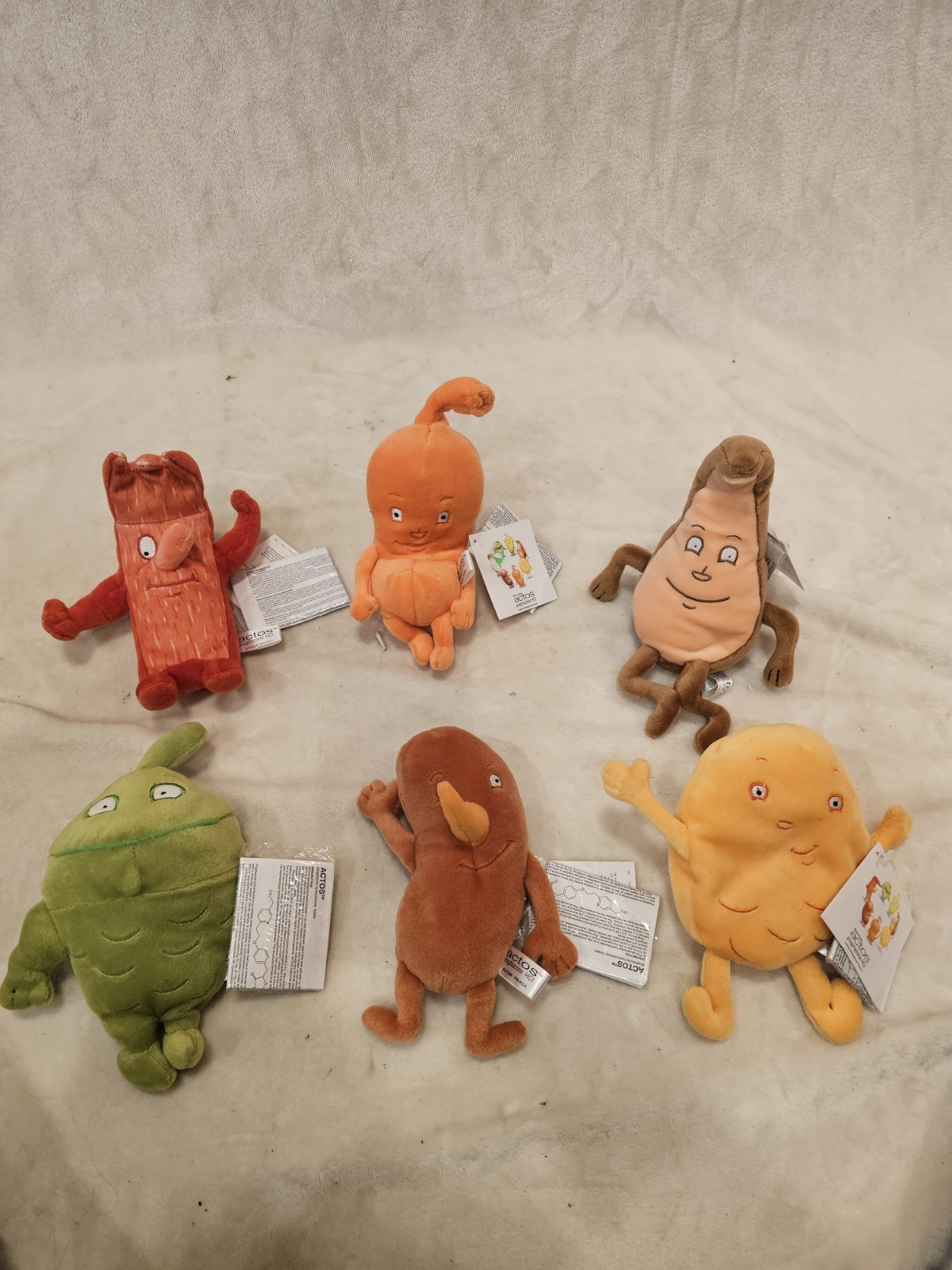 New Actos Pharmaceutical Drugs Advertising Promotional Plush Lot of 6 with tags~
