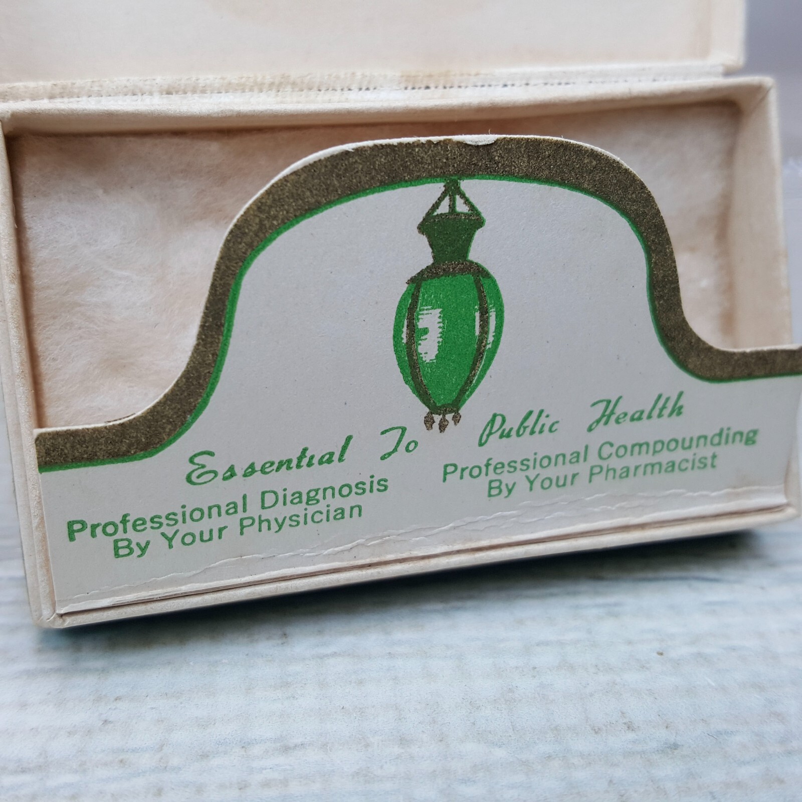 Vintage Harvey & Carey Prescription Service Hinged Pill Box Pharmacy 2.5 x 1.5″