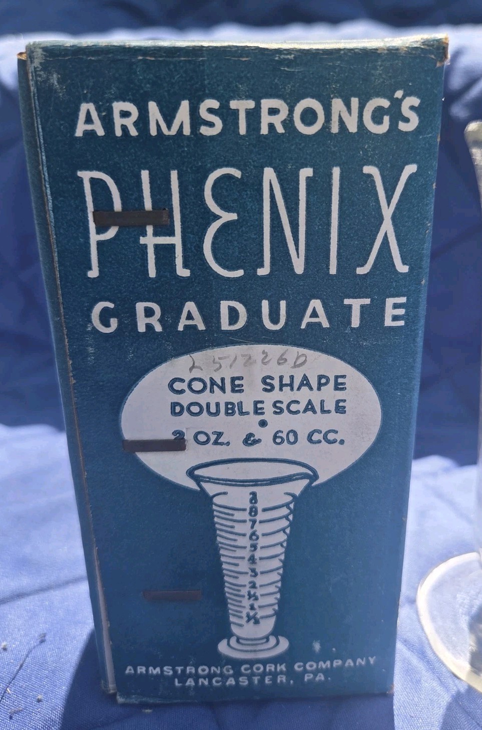 Vintage Armstrong’s Phenix Pharmaceutical 2 Ounce Graduate Cone Shape W/ Box
