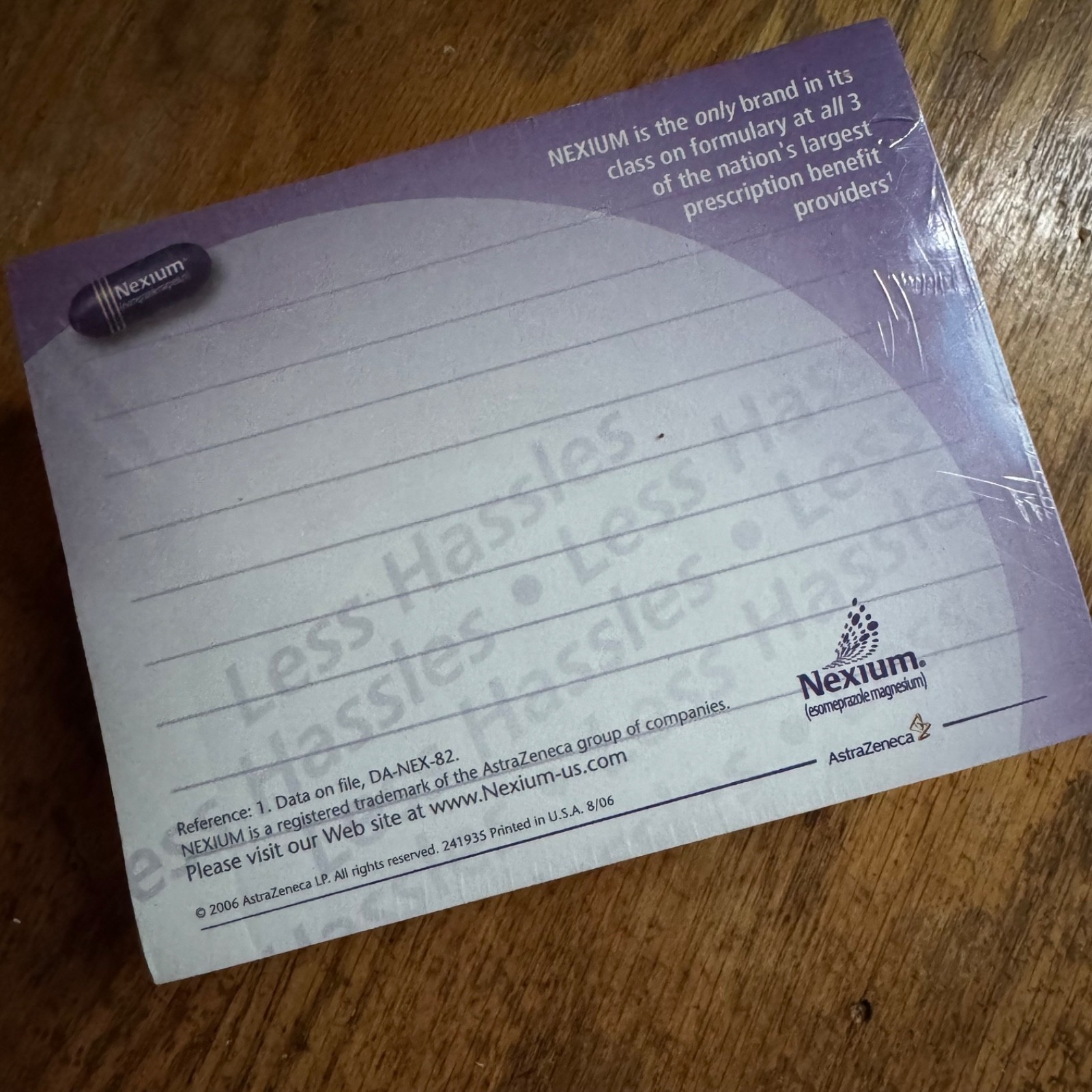AstraZeneca Nexium 2006 Pharmaceutical Drug Rep Sealed Post-It Notes- 10 Pack