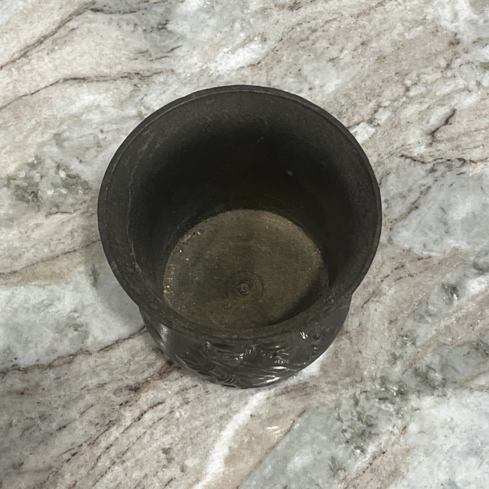 Vintage Mortar Cosmas & Damian NO Pestle Brass Apothecary Secundum Artem