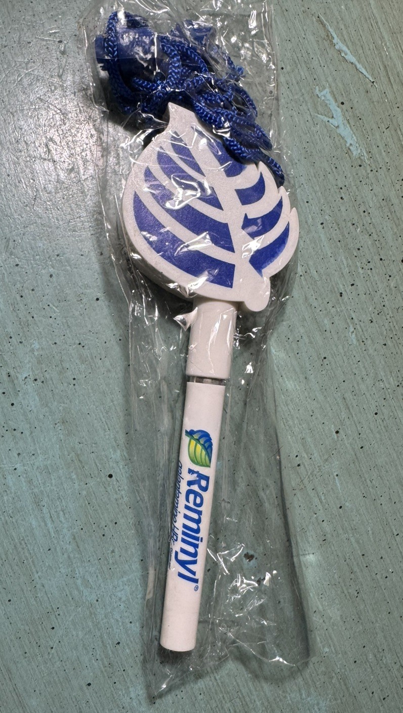 REMINYL PEN w/Lanyard: White/Blue – Plastic -Pharmaceutical Promo NEW