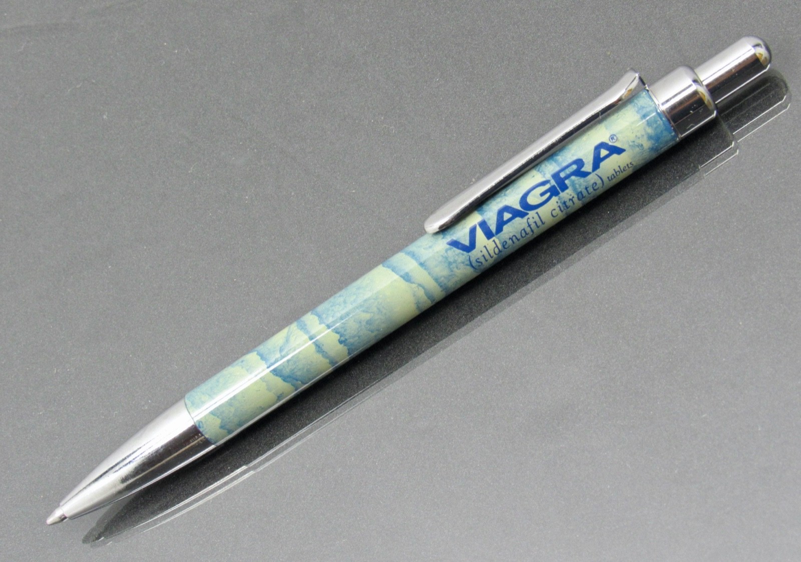 Unique Viagra Metal PEN Marbled Design Drug Rep Pharmaceutical Promo Advertising