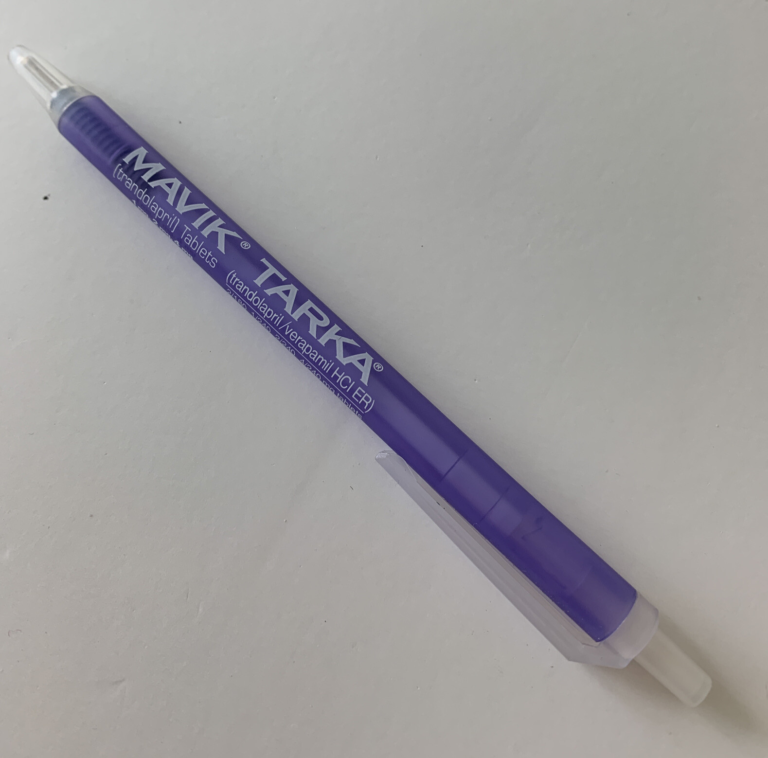 RARE Translucent MAVIK TARKA Pharmaceutical Drug Rep Pen