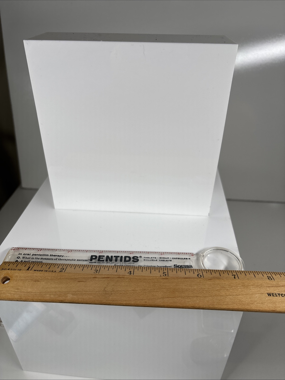 VTG Rare Squibb Pentids Penicillin Therapy Ruler/ magnifier Advertising