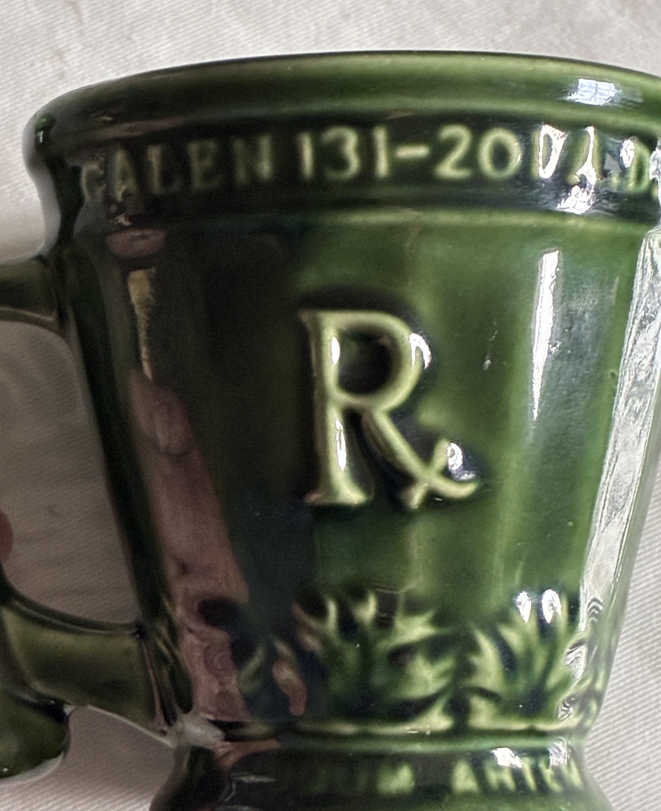 Vintage Green Schering Pharmacy Galen 131-20 Coricidin Rx Mug (McCoy?)