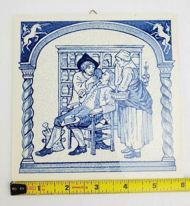 Burroughs Wellcome – Delft Holland Handmade Tile Pharmacist Recognition 1986