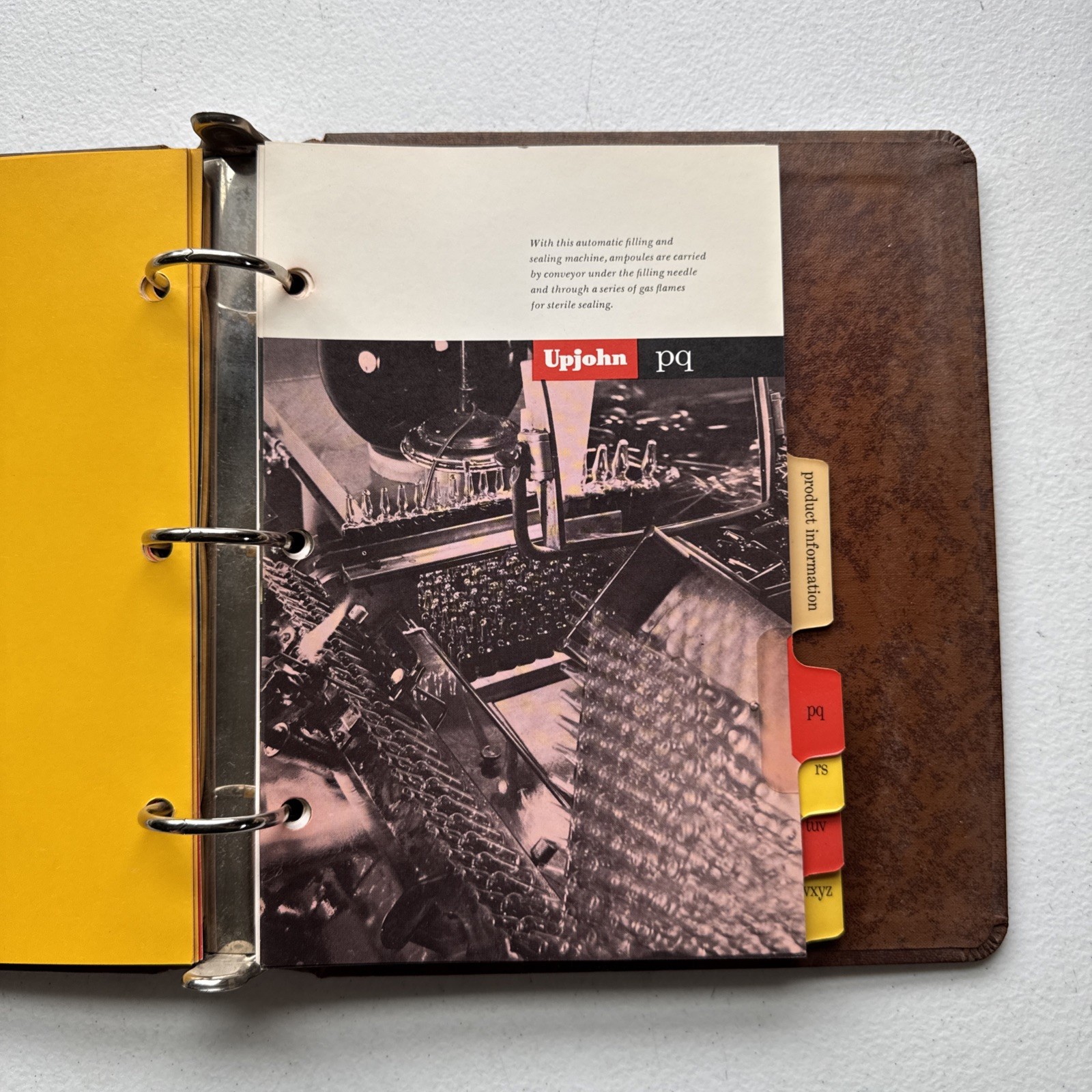 Vintage 1971 Upjohn Company Binder With Pharmaceutical Product Info