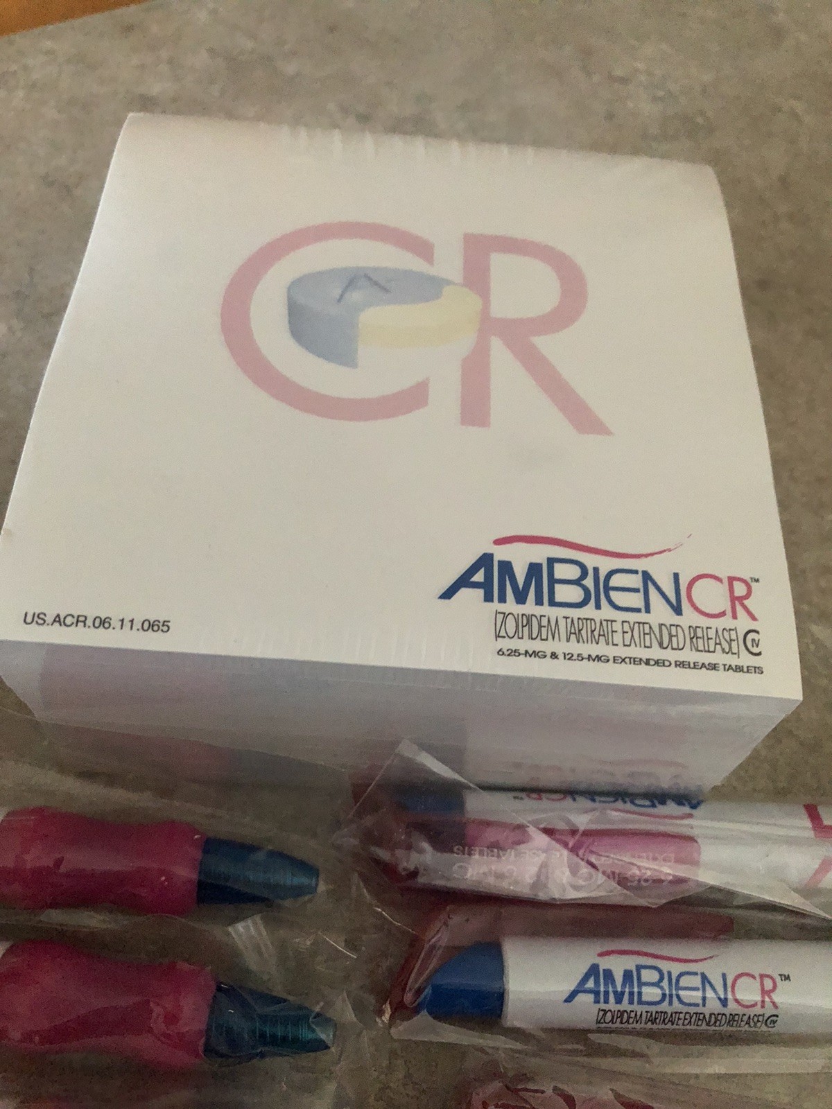 Ambien CR Pen & Sticky Note Bundle (10 pens and 10 sticky note pads) NEW Sealed
