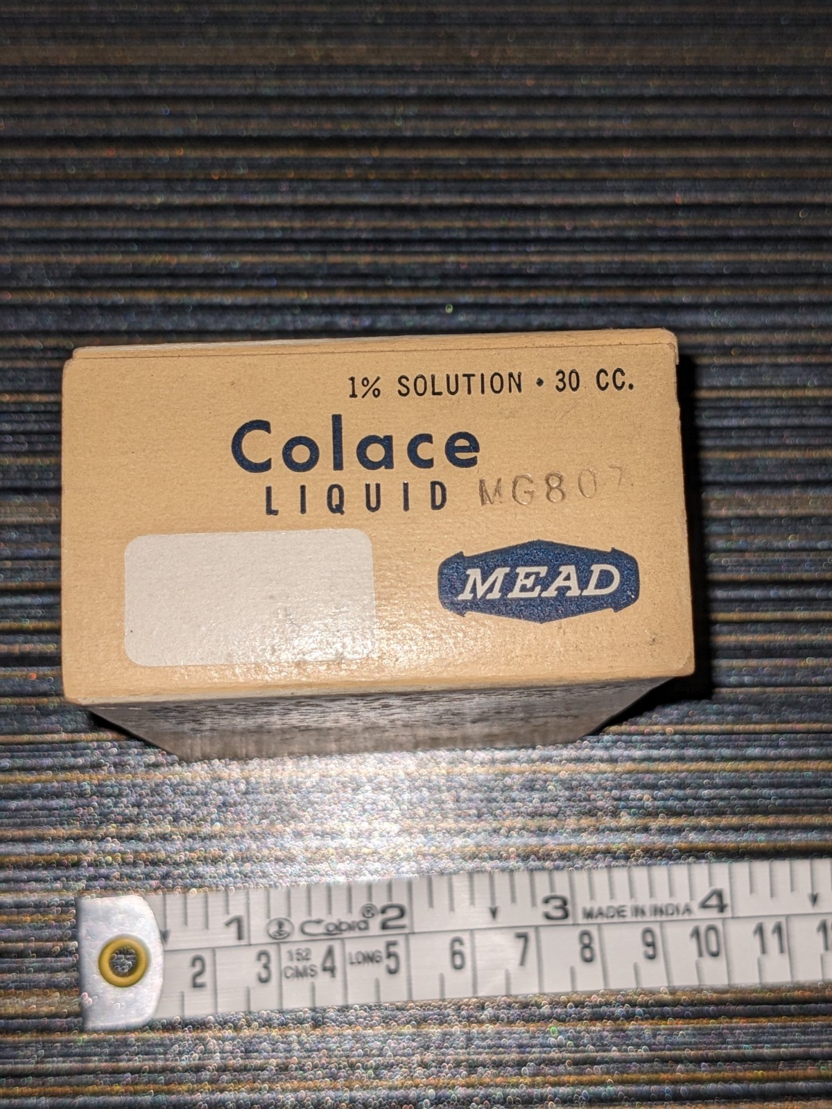 Vtg Mead Johnson Colace Liquid 30cc Box NOS Original Unopened Movie Prop