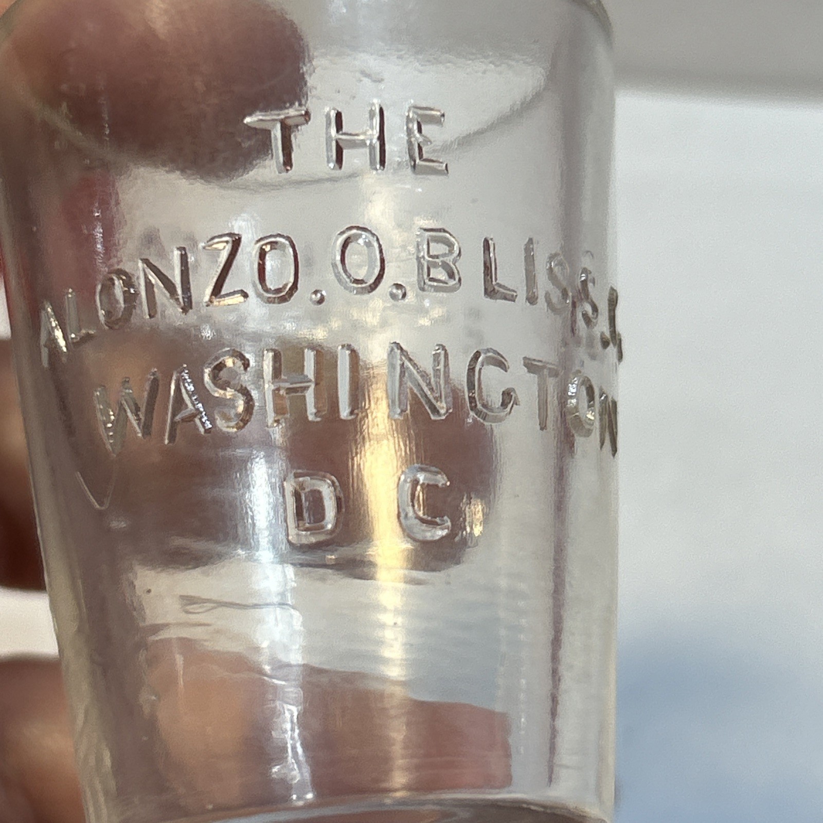Antique Apothecary Dose Measurement Glass Our Native Herbs Alonzo O. Bliss Co