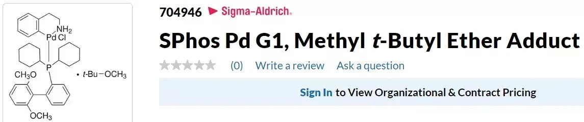 SPhos Pd G1 Methyl t-Butyl Ether Adduct Aldrich Palladium Element Collection