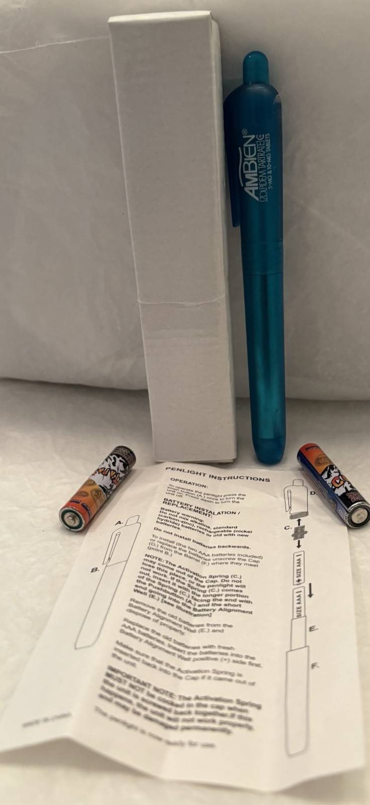 VTG 2004 AMBIEN PENLIGHT PHARMA ADVERTISING DRUG REP LOGO NEW RARE