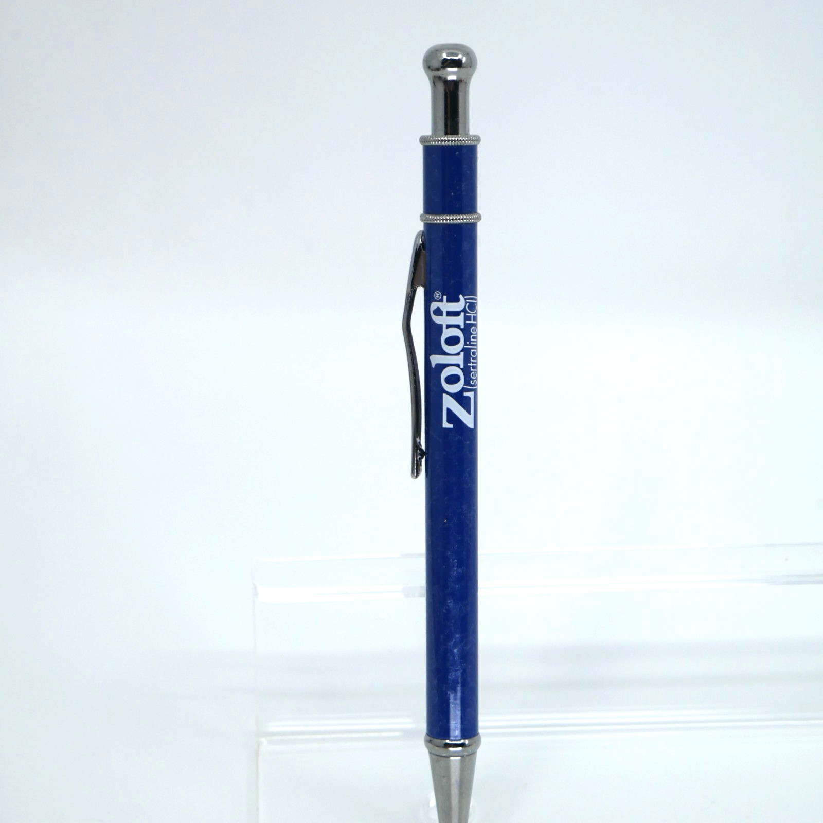 ZOLOFT Drug Rep Pharmaceutical Advertising Pen Metal blue light marbling design