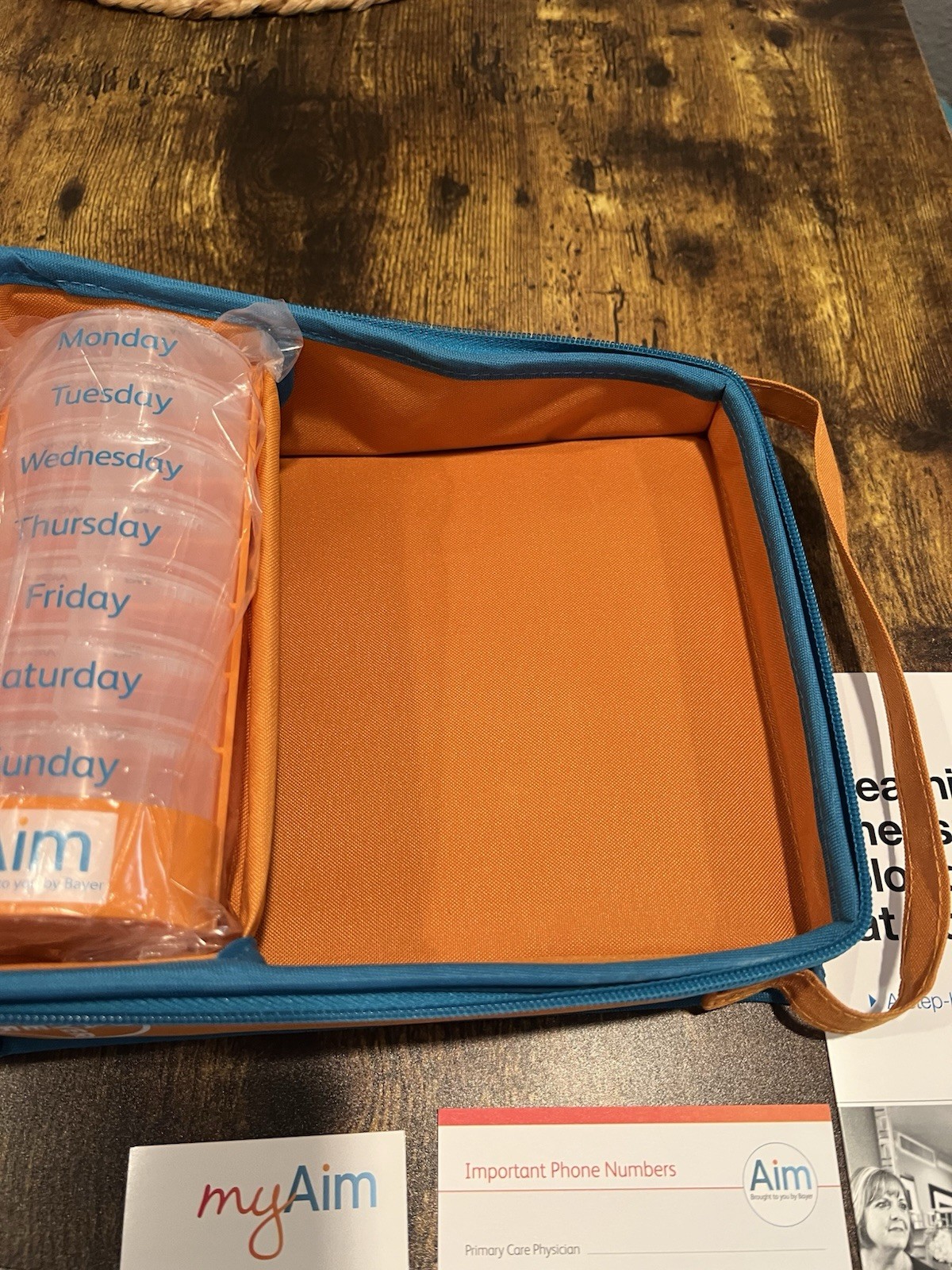 Pharmaceutical Bayer AIM Drug Rep Promo MEDICINE Bag Pill Organizer Booklets